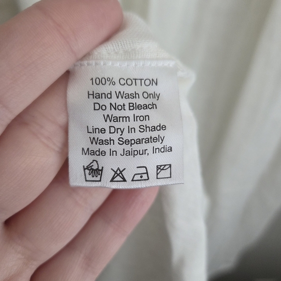 Daughters of India Kyra Midi Dress in White Gauze size XL NWT - Picture 11 of 12